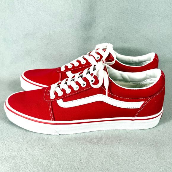 Vans Old Skool Red Sneakers Mens Size 10.5 Skateboard Shoes - Picture 1 of 11